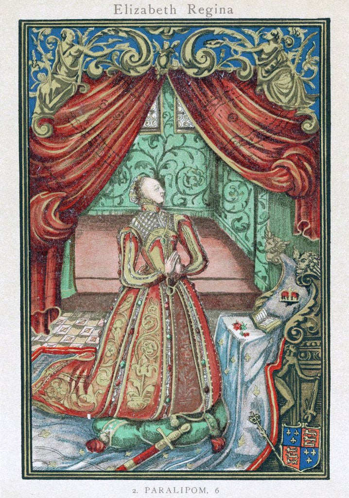 Detail of Elizabeth I at prayer by Anonymous