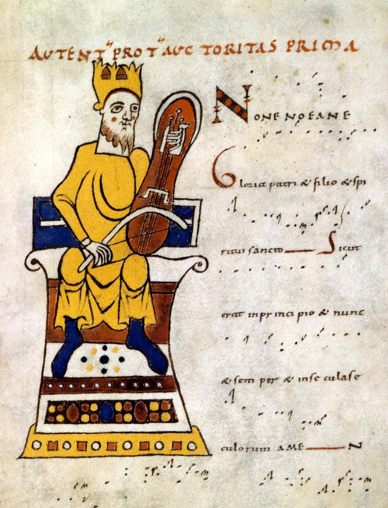 Detail of King David playing a lyre by Anonymous