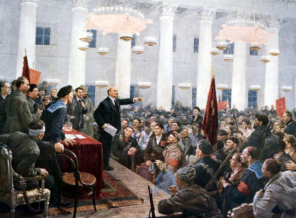 Detail of Lenin haranguing deputies of the 2nd Soviet Congress by Anonymous