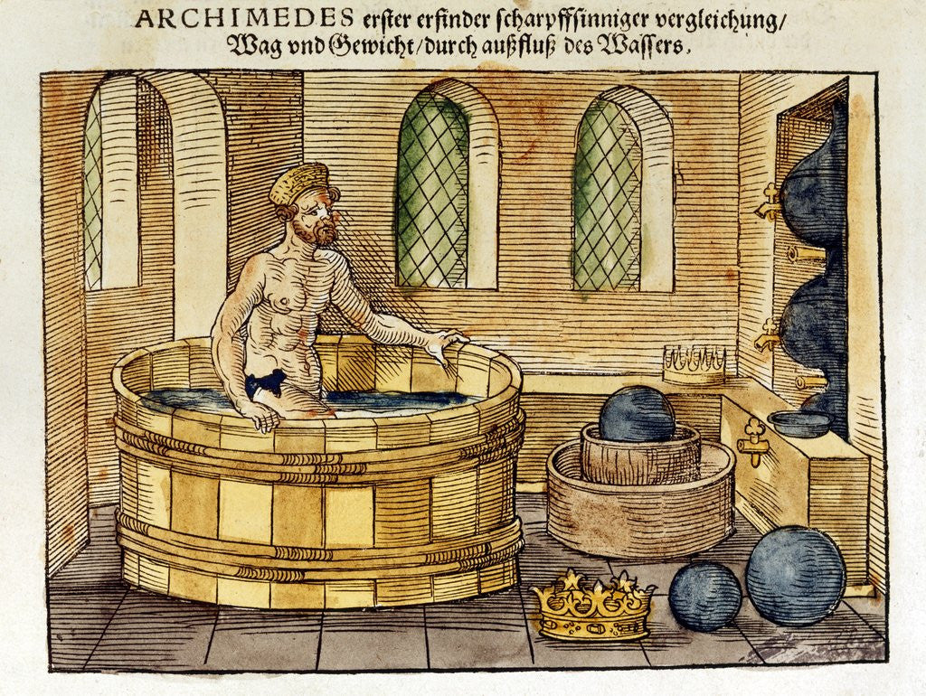 Detail of Archimedes in his bath by Anonymous