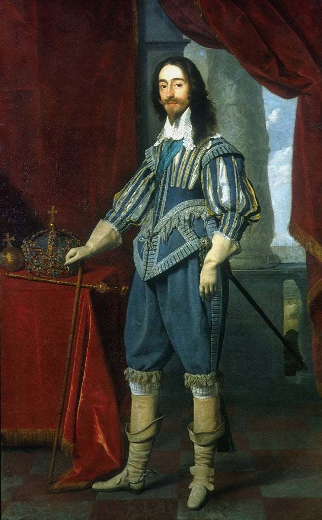 Detail of Charles I, King of Great Britain and Ireland by Daniel Mytens the Elder