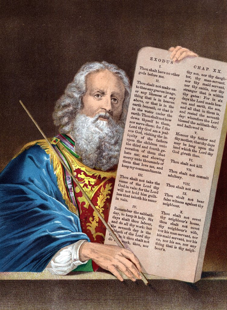 Detail of Moses with the Ten Commandments by Anonymous