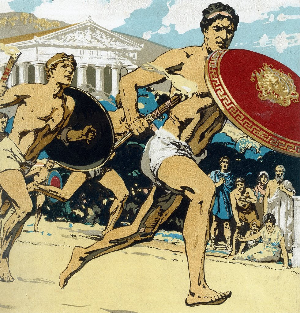 Detail of Relay race at ancient Olympic Games by Anonymous
