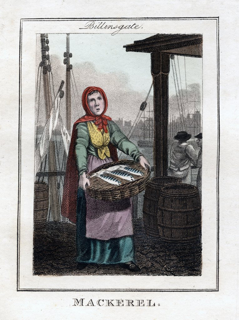 Detail of Mackerel seller in Billingsgate by Anonymous