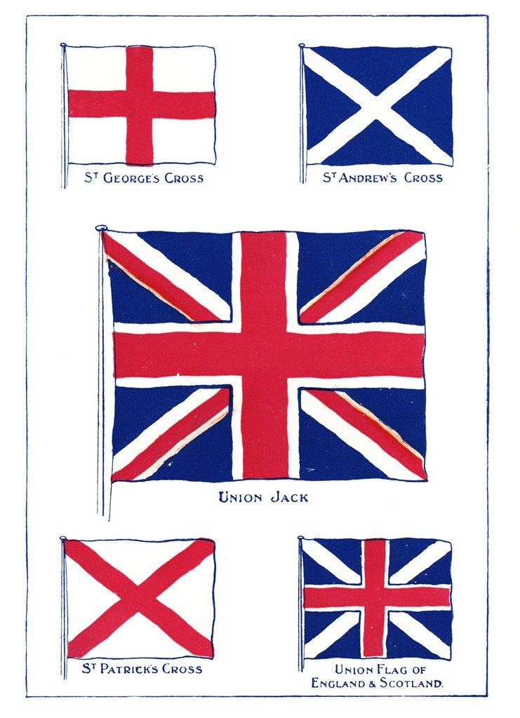 Detail of The origins of the British flag by Anonymous