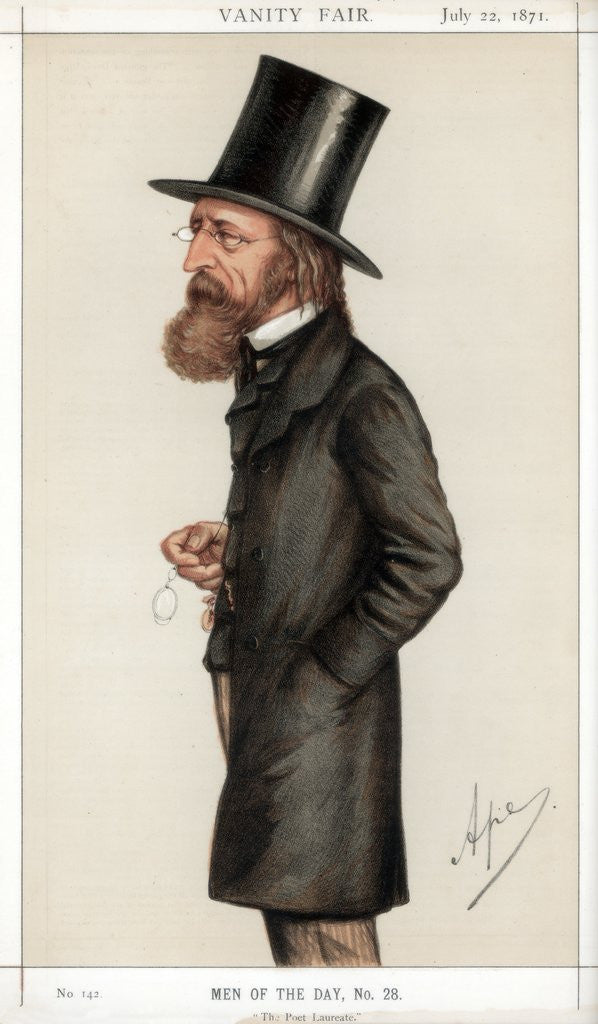 Detail of Caricature of Alfred Lord Tennyson by Anonymous
