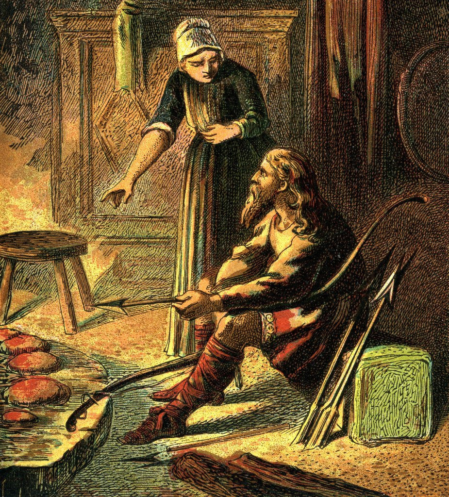 Detail of King Alfred and the cakes by Anonymous