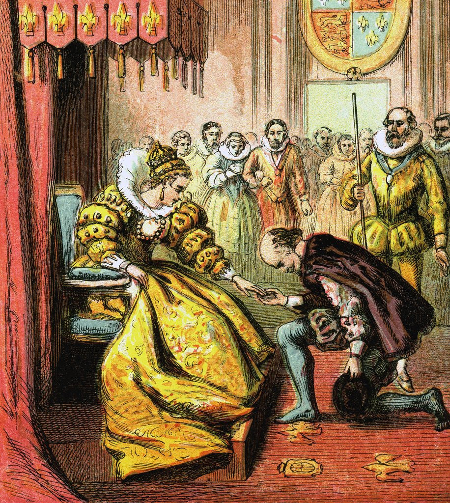 Detail of Queen Elizabeth and Shakespeare by Anonymous