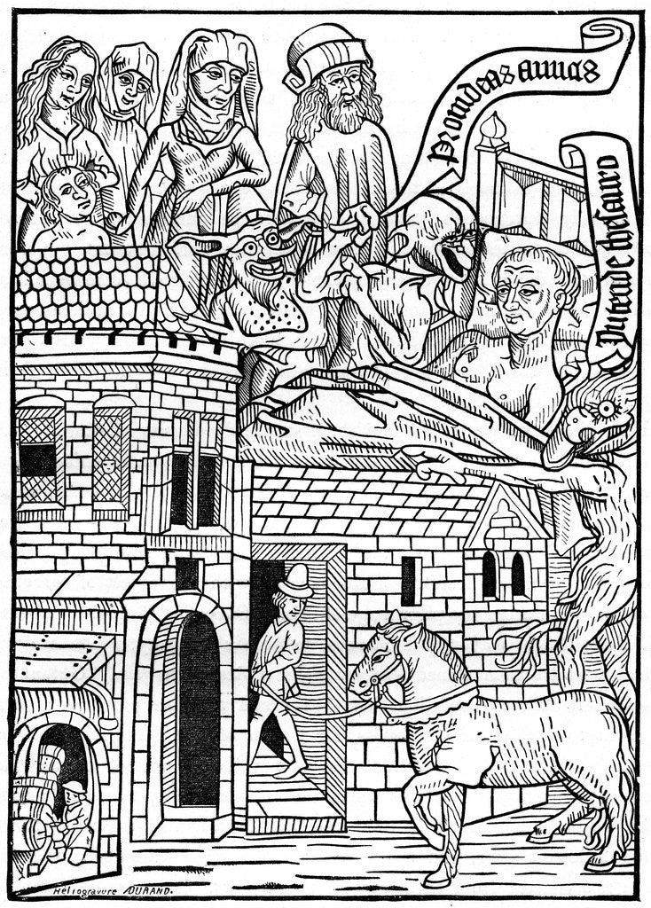 Detail of A sinner on his death bed by Anonymous