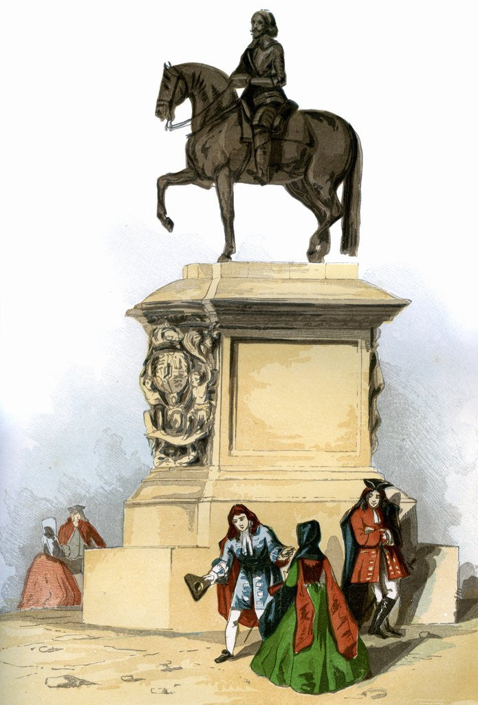 Detail of Equestrian statue of Charles I in Charing Cross by Corbis