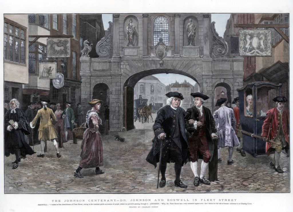 Detail of Samuel Johnson and James Boswell in Fleet Street by Anonymous