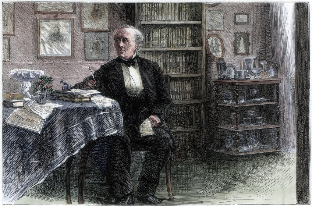 Detail of Hans Christian Andersen in his study by Anonymous