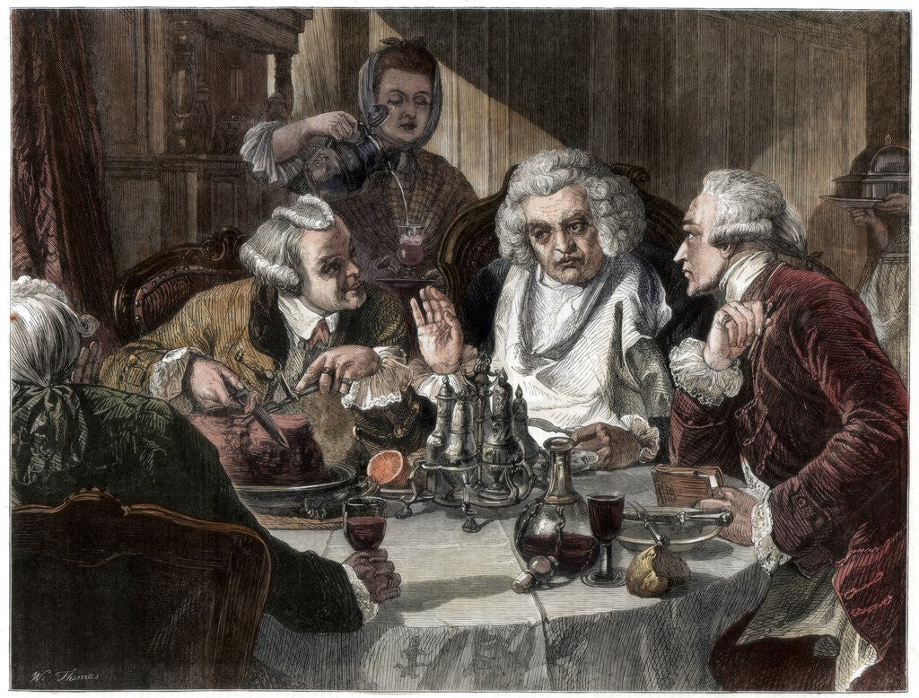 Detail of Samuel Johnson's first interview with John Wilkes by Anonymous