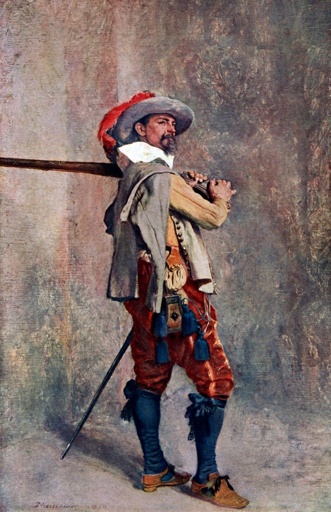 Detail of 17th century musketeer by Corbis