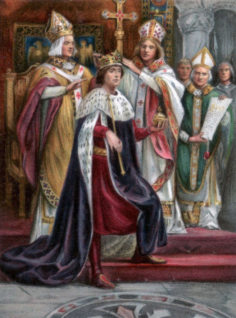 Detail of The crowning of Edward I at Westminster by Anonymous