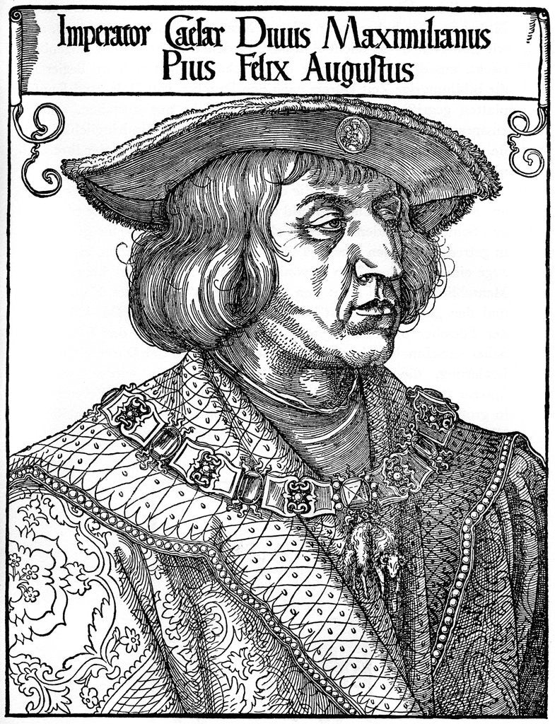 Detail of Emperor Maximilian I by Albrecht Dürer
