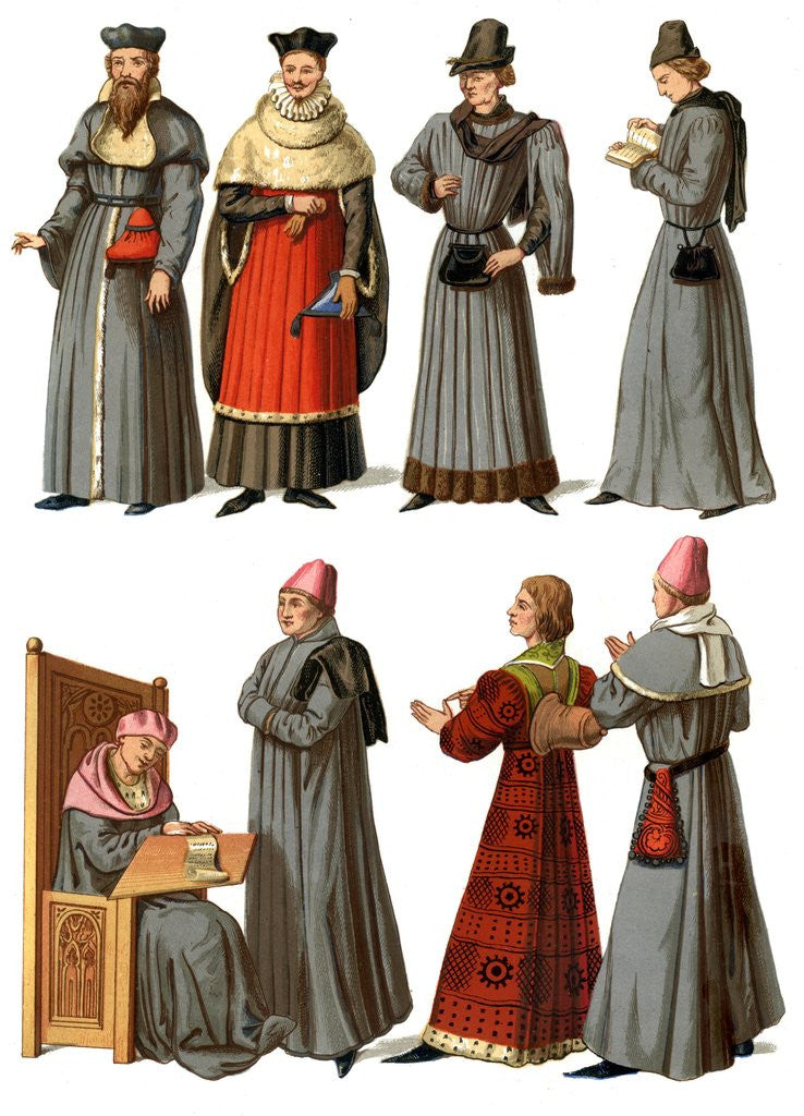 Detail of Doctors and servants in the 14th-16th century by Anonymous