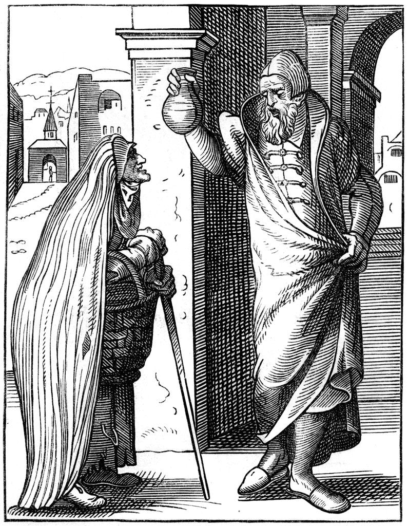 Detail of 16th century physician by Anonymous