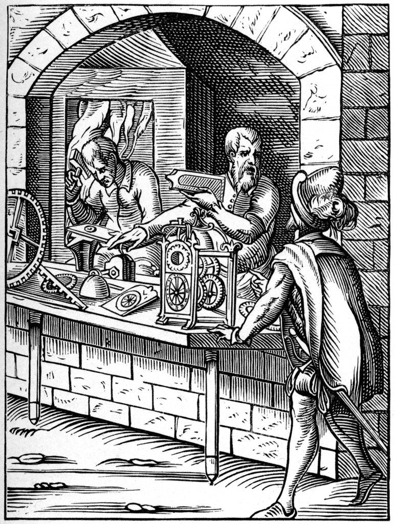 Detail of 16th century clockmaker by Anonymous