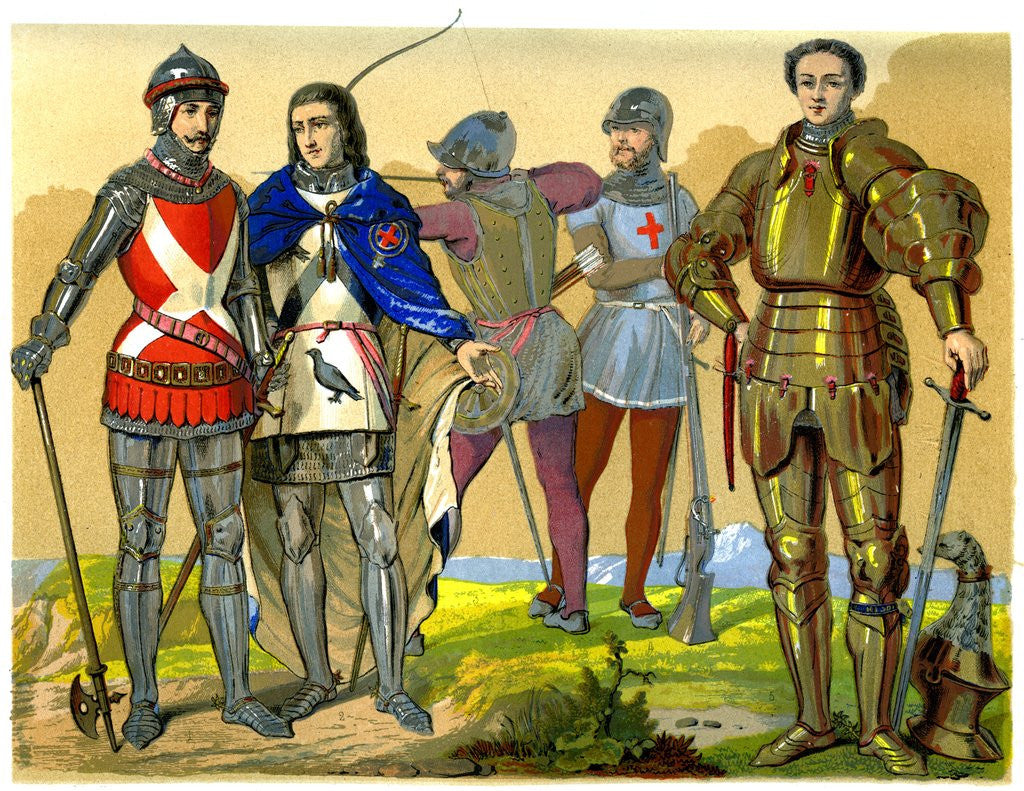 Detail of English battle dress in the 15th-16th century by Anonymous