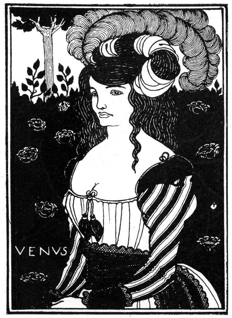 Detail of Portrait of a woman by Aubrey Beardsley