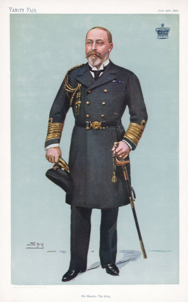 Detail of King Edward VII in naval uniform by Corbis