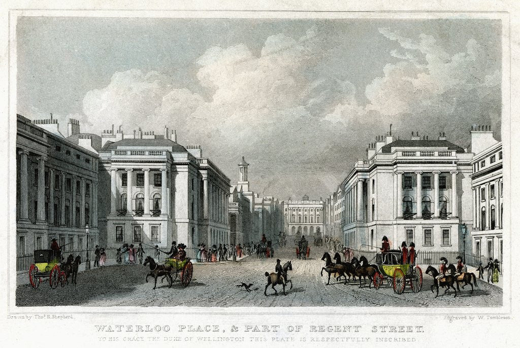 Detail of Waterloo Place and part of Regent Street by Anonymous