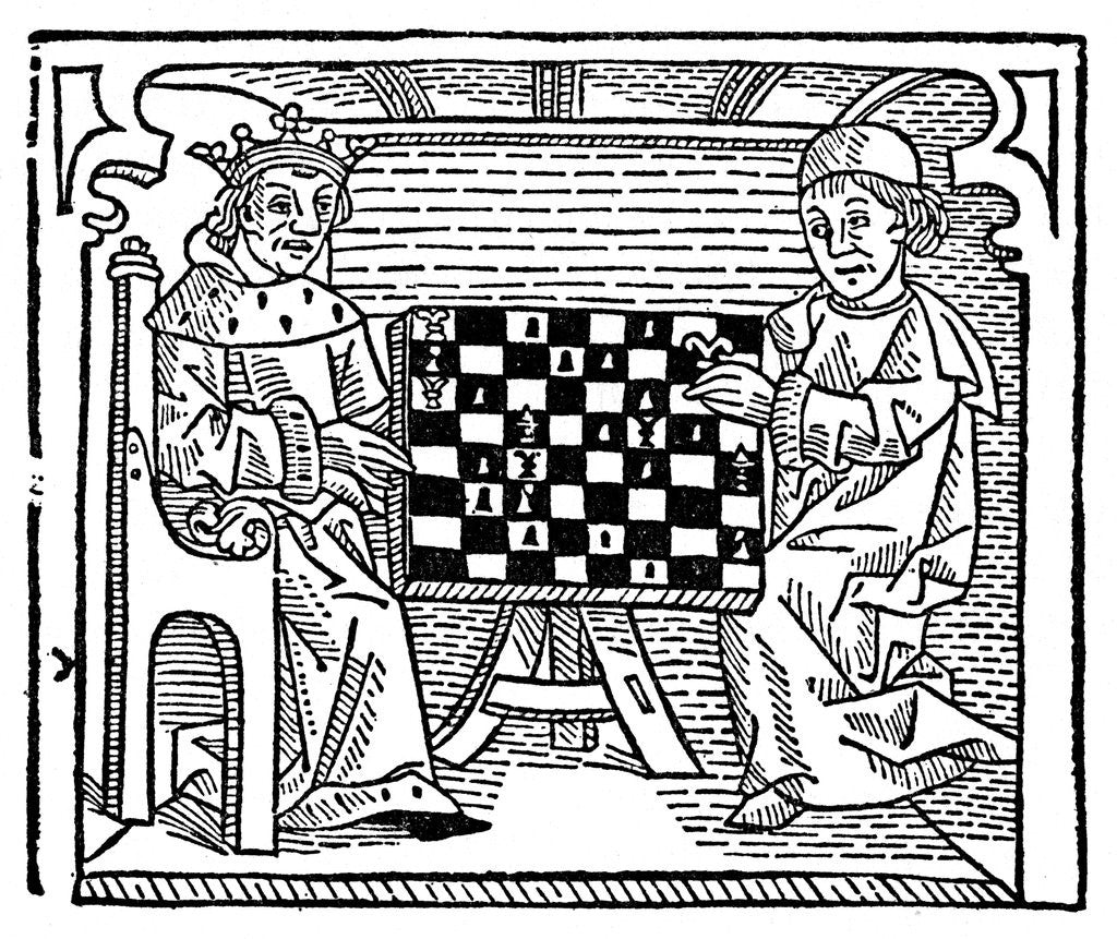 Detail of Game and play of chess by Anonymous