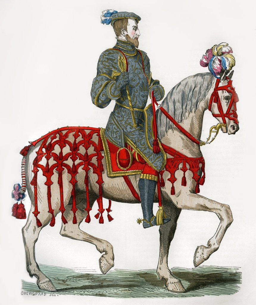 Detail of Henry II of France, as captain of the light cavalry by Anonymous
