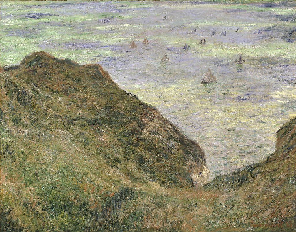 Detail of The Cliff at Pourville by Claude Monet