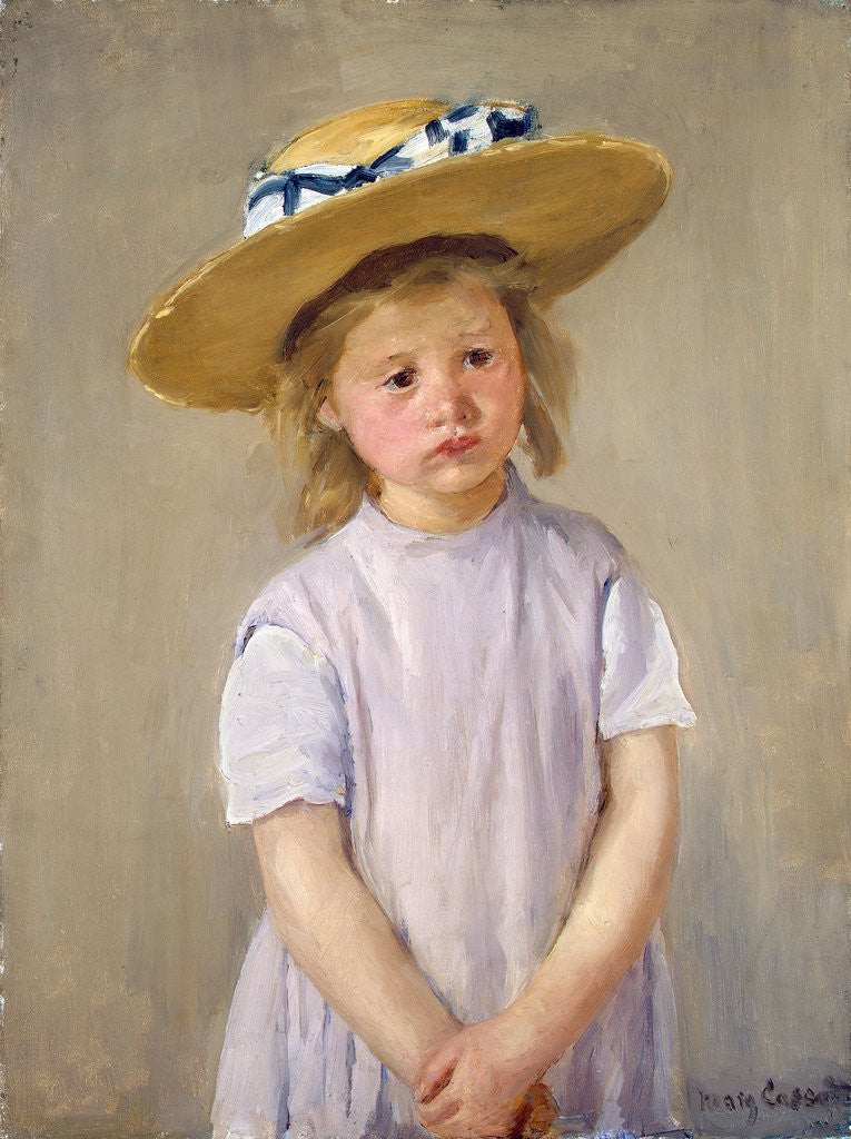 Detail of Child in a Straw Hat by Mary Cassatt