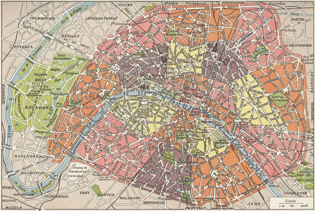 Detail of Map of Paris by Anonymous