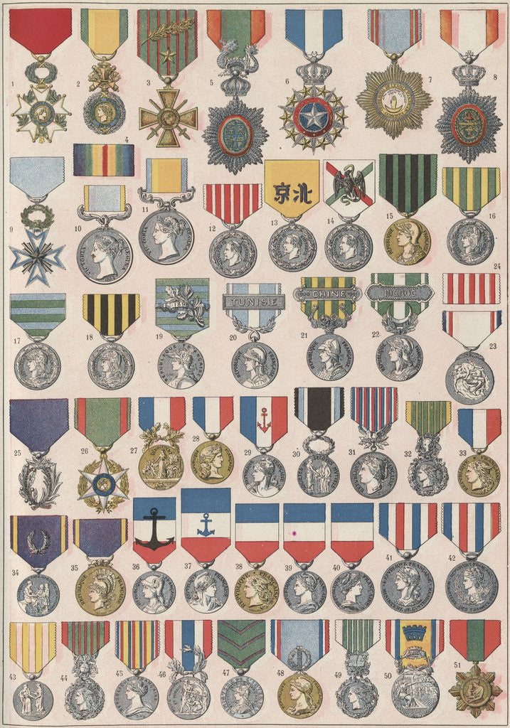Detail of Variety of military medals by Anonymous