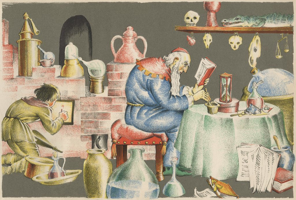 Detail of Alchemist Trying to Make Gold by Anonymous