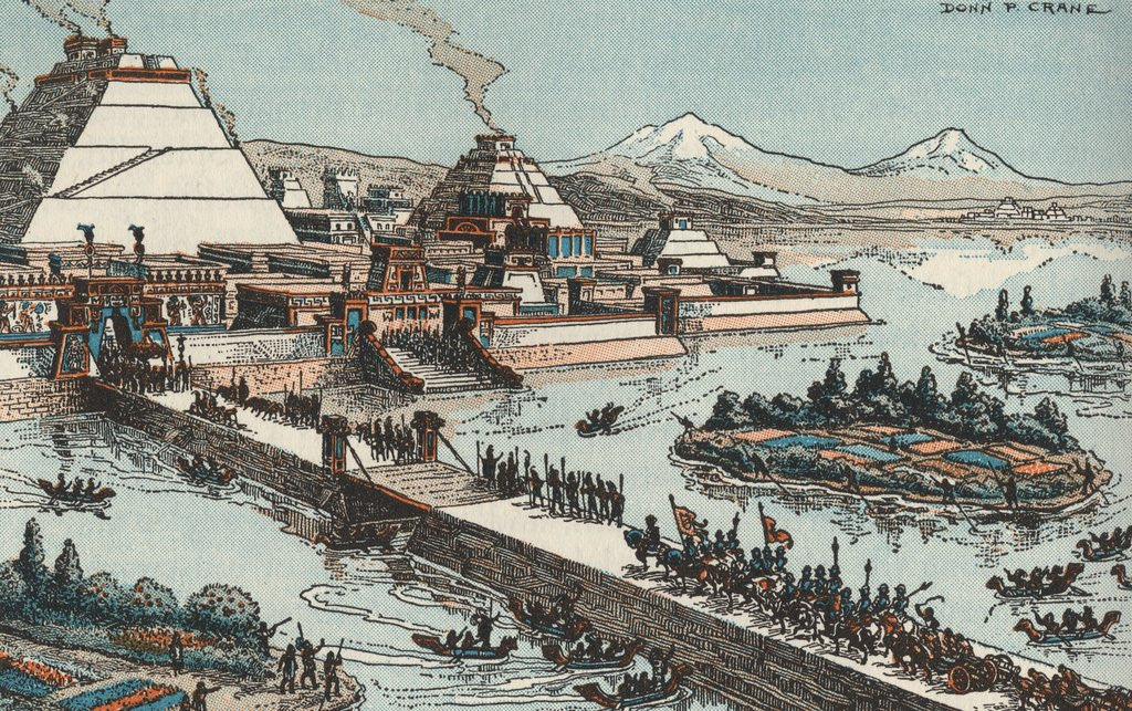 Detail of Tenochtitlan City of Aztecs in Ancient Mexico by Anonymous