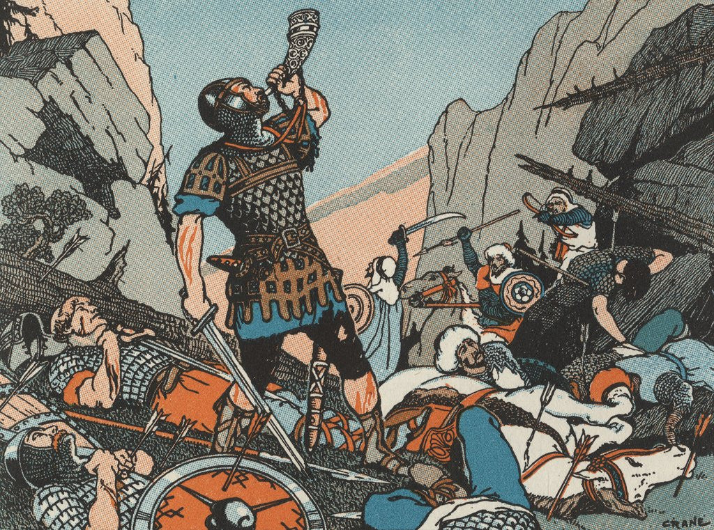 Detail of The Death of bold Roland announced with the Oliphant by Anonymous