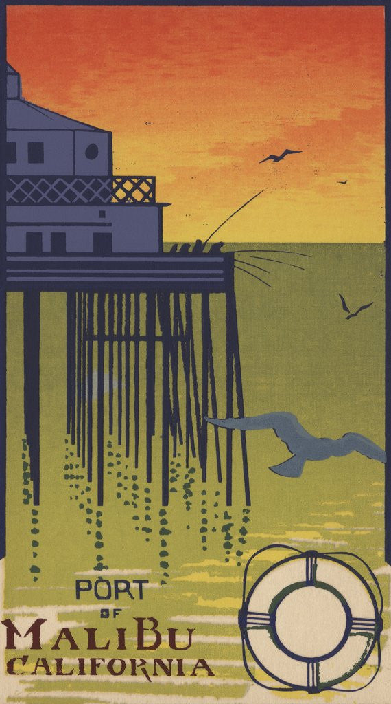 Detail of Port of Malibu California Postcard by Anonymous