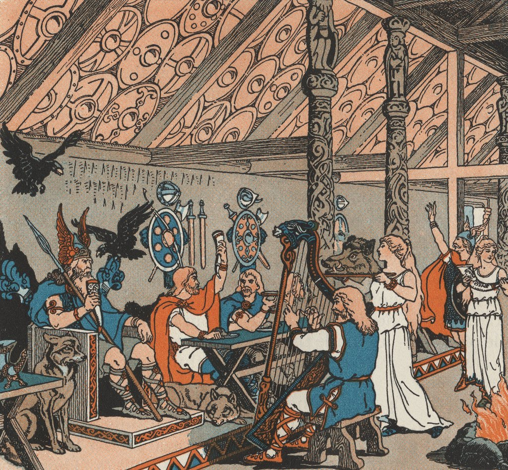 Detail of Viking Soldiers celebrating in Valhalla by Anonymous