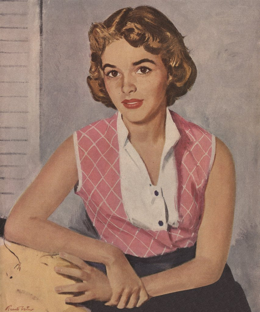 Detail of Girl Sitting for Portrait by Anonymous