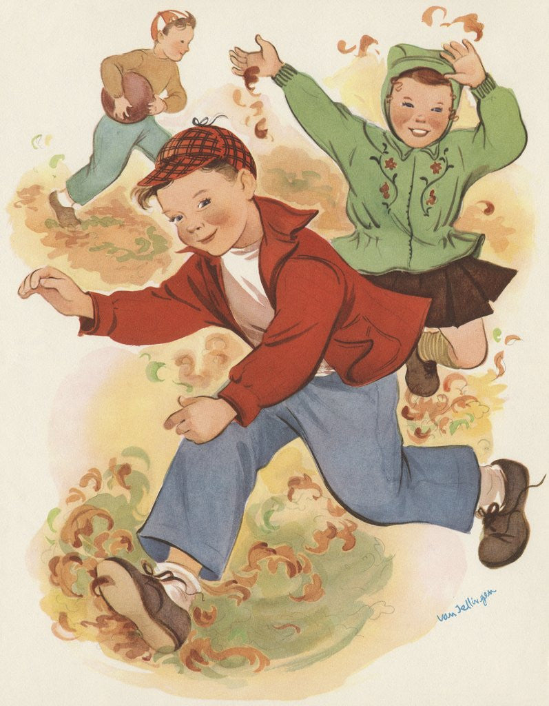 Detail of Children playing outside by Anonymous