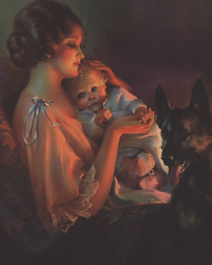 Detail of Mother holding baby by Anonymous