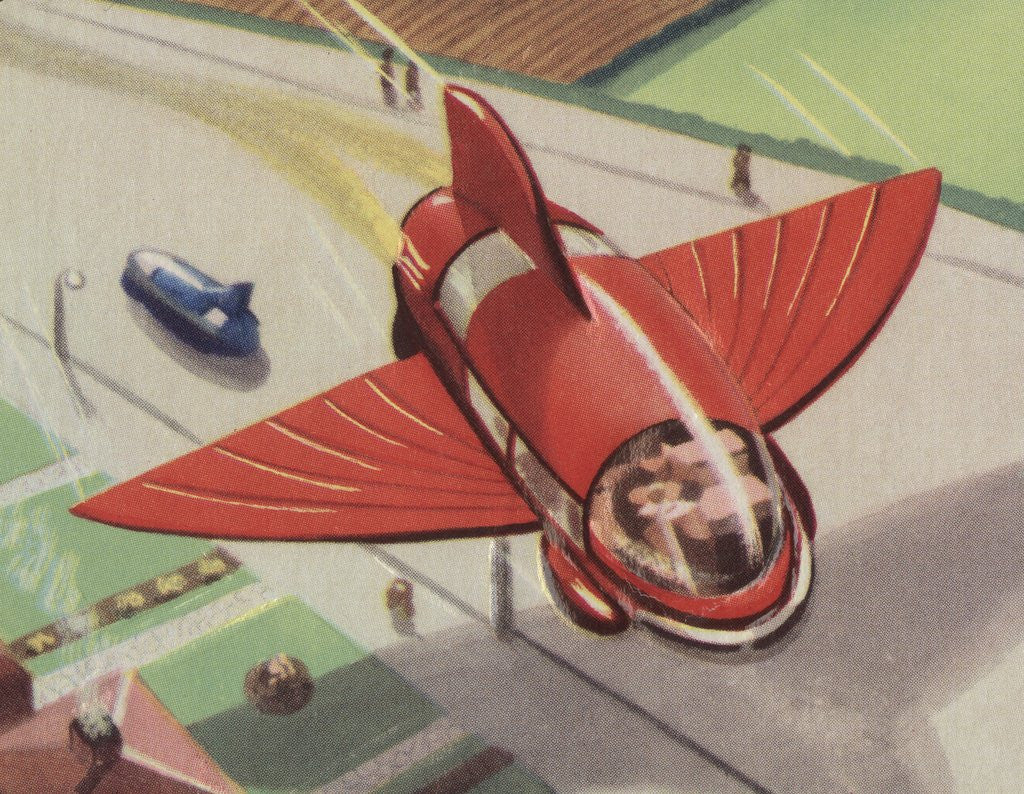 Detail of Rocket with space wings by Anonymous