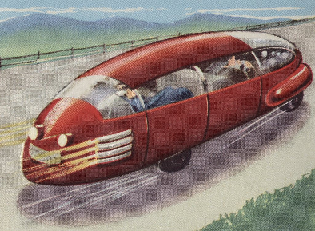 Detail of Family car in space by Anonymous