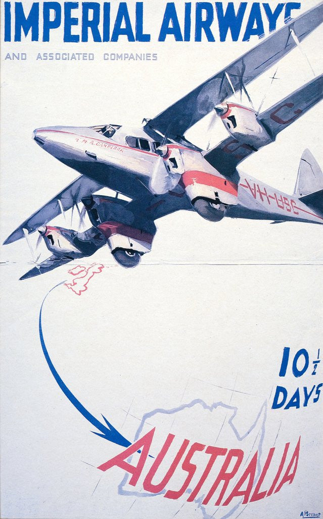 Detail of Imperial Airways to Australia poster by Anonymous