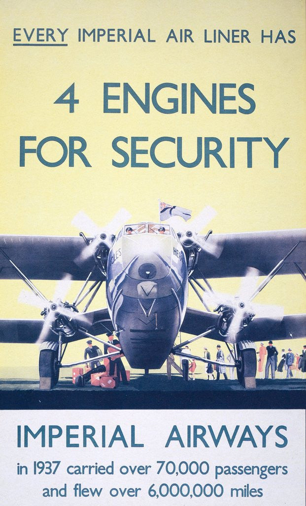 Detail of Imperial Airways: 4 engines for security. by Anonymous