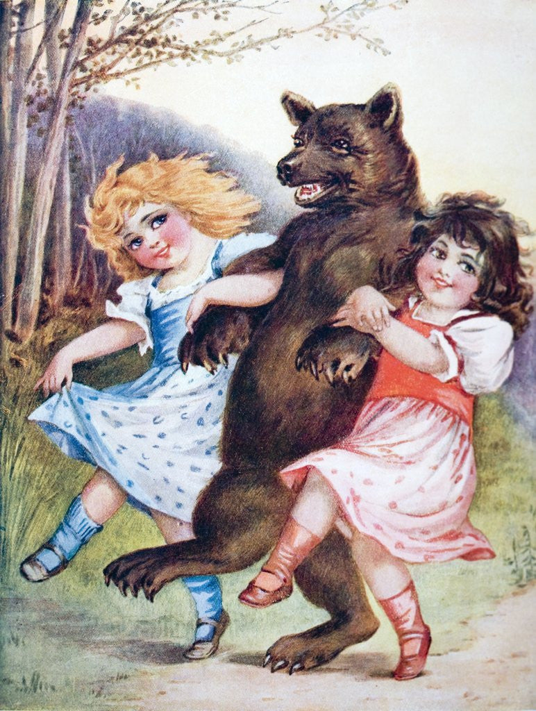 Detail of Snow White and Rose Red by Anonymous