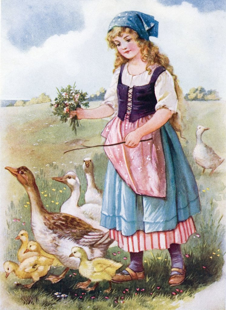 Detail of The Goose Girl by Anonymous