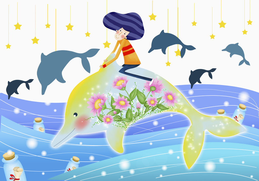 Detail of A Teenage Boy Rinding on a Dolphin by Anonymous