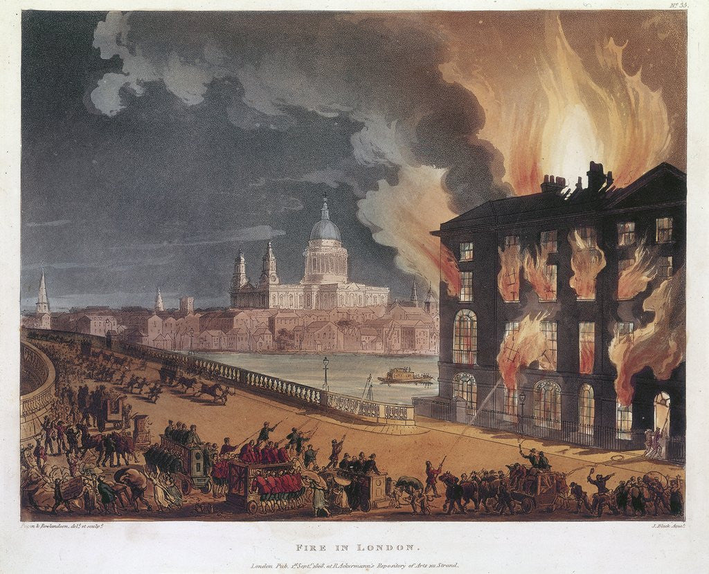 Detail of Fire in London by Anonymous