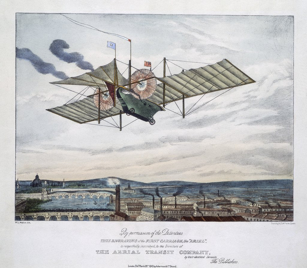 Detail of Fictitious flight of Aerial Steam Carriage by Anonymous